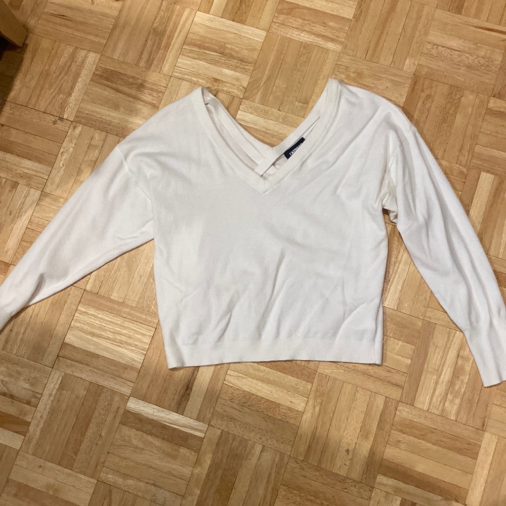 Express White Long Sleeve Sweater